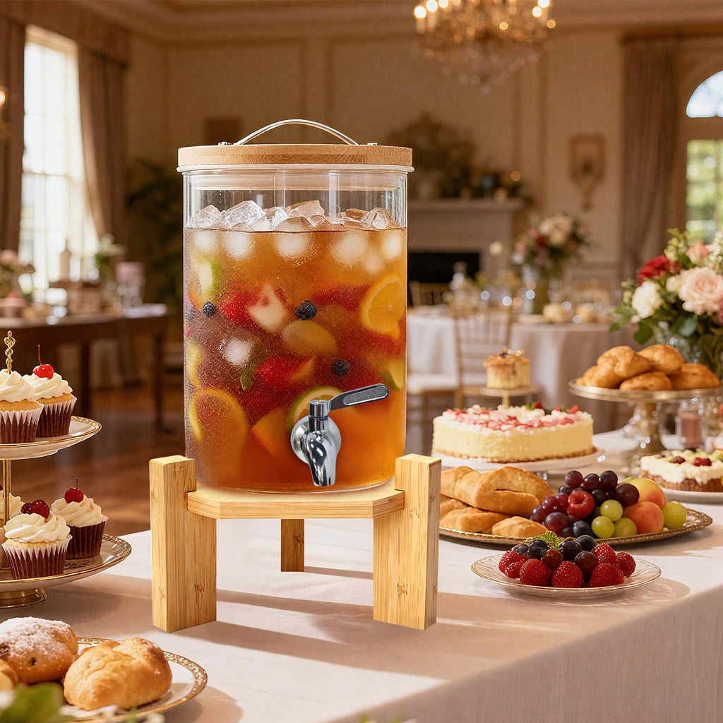 2.1 Gallon Glass Drink Dispenser with Stand J853928