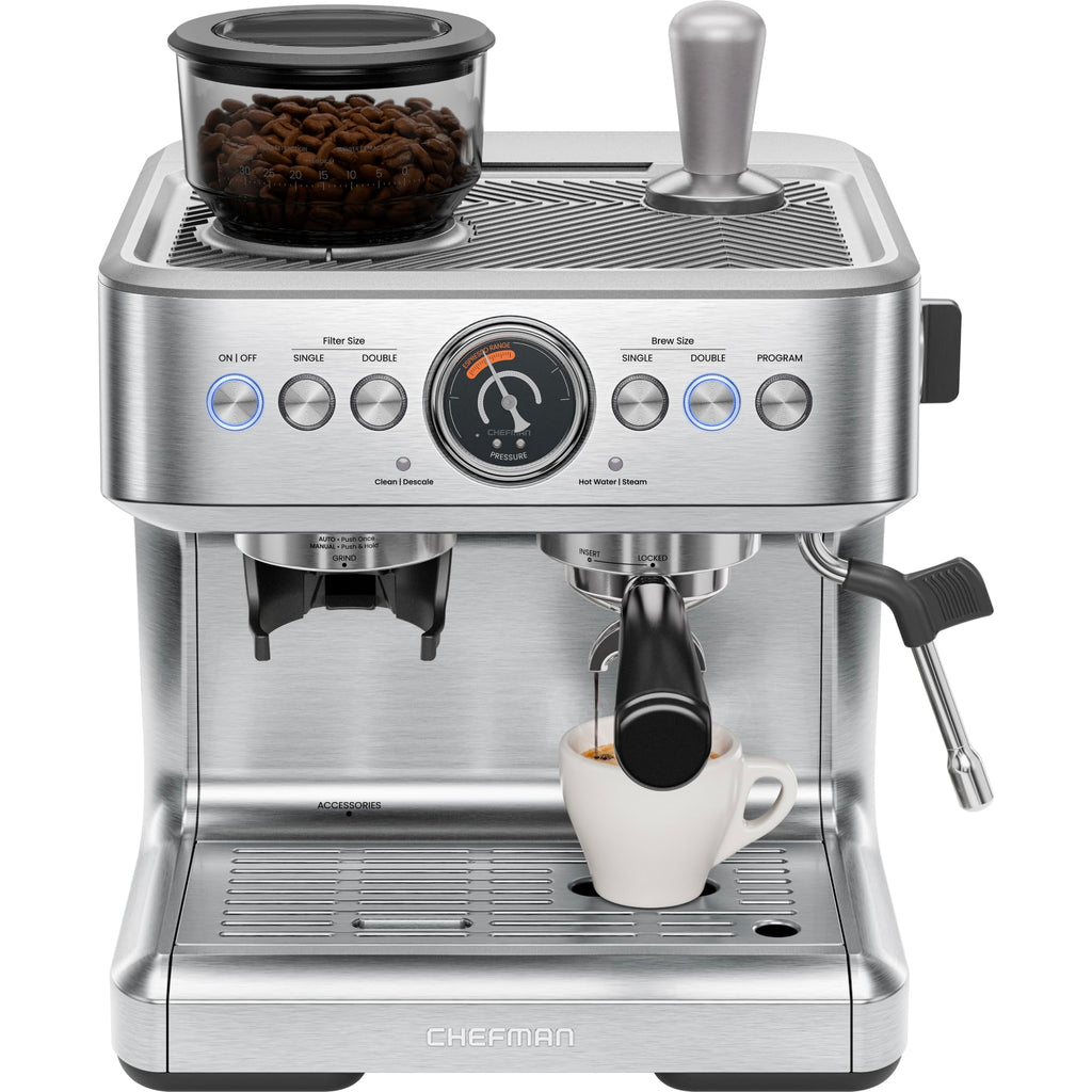 15 Bar Espresso Machine with Milk Frother and Coffee Grinder X864