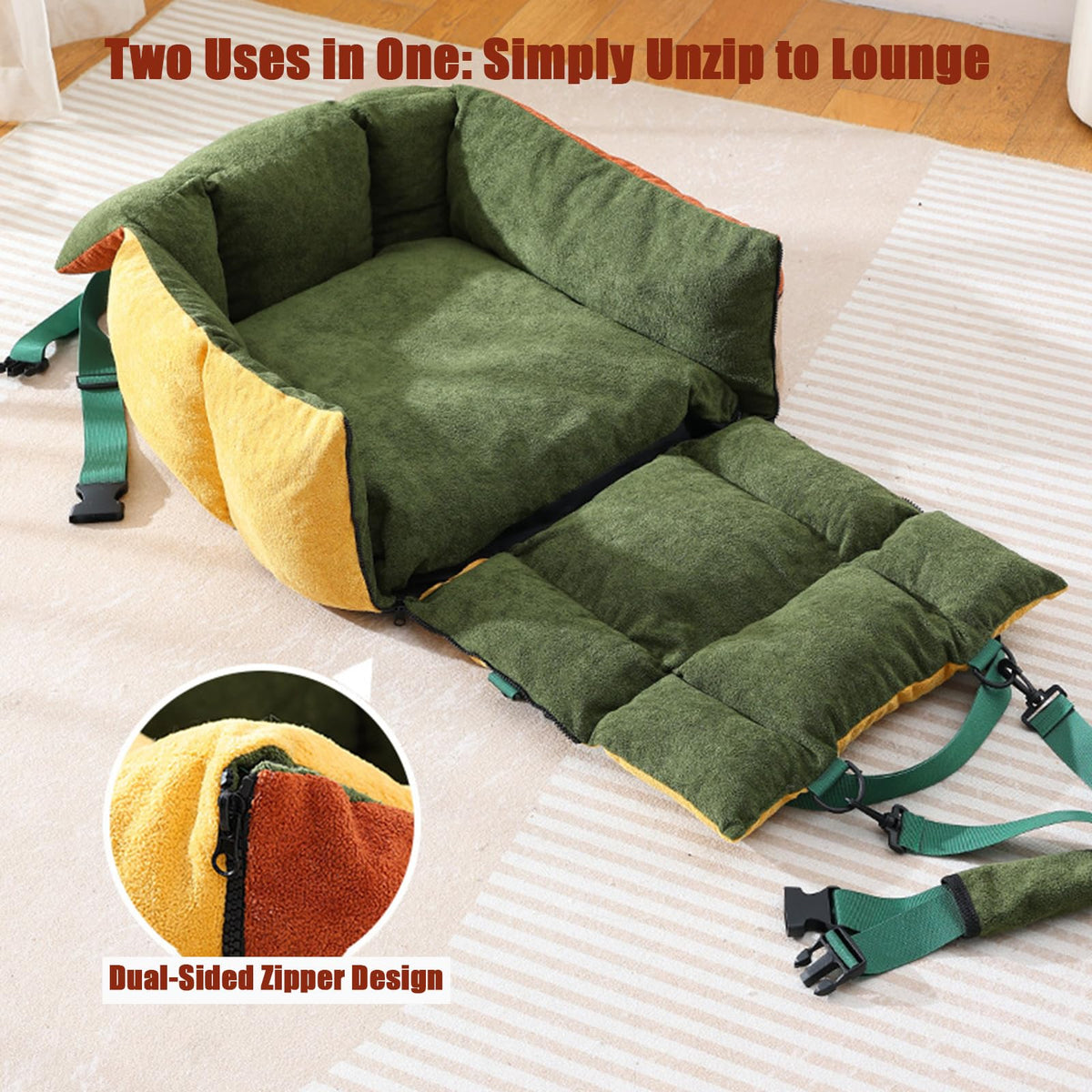 2-in-1 Elevated Dog Car Seat Booster B4739