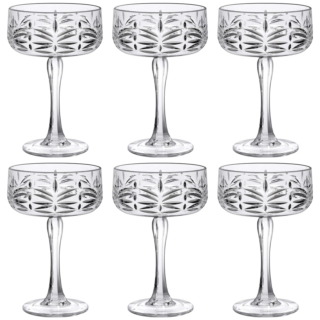12-Ounce Plastic Coupe Glasses Set of 6 D13372