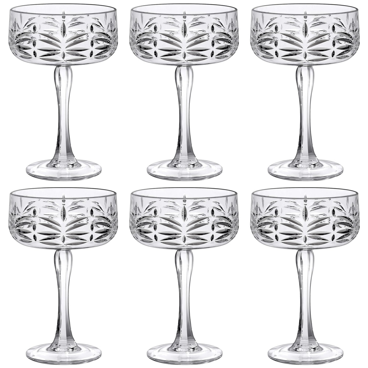 12-Ounce Plastic Coupe Glasses Set of 6 D13372