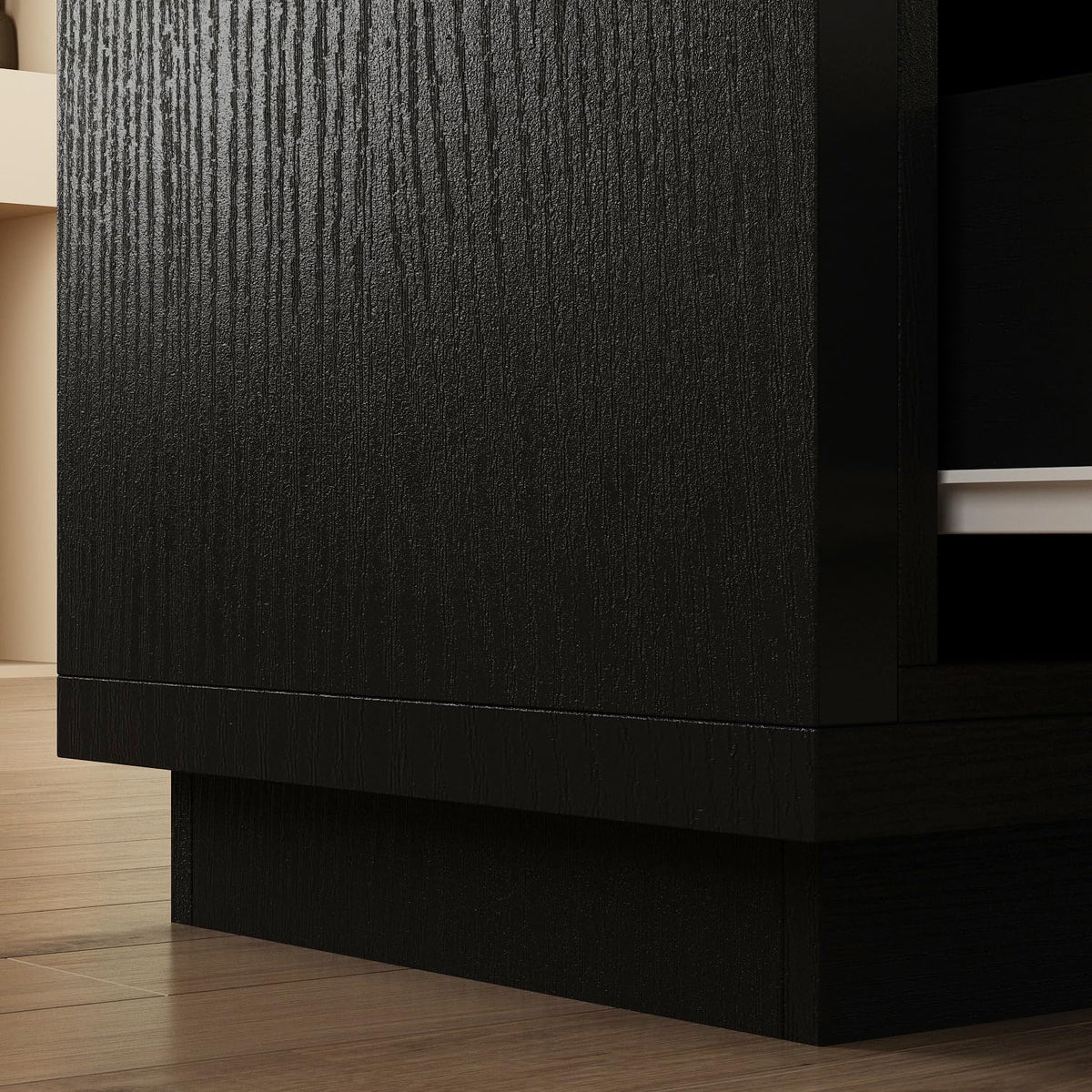 Expandable TV Stand Media Console Table with Three Drawers and Two Open Shelves I4244