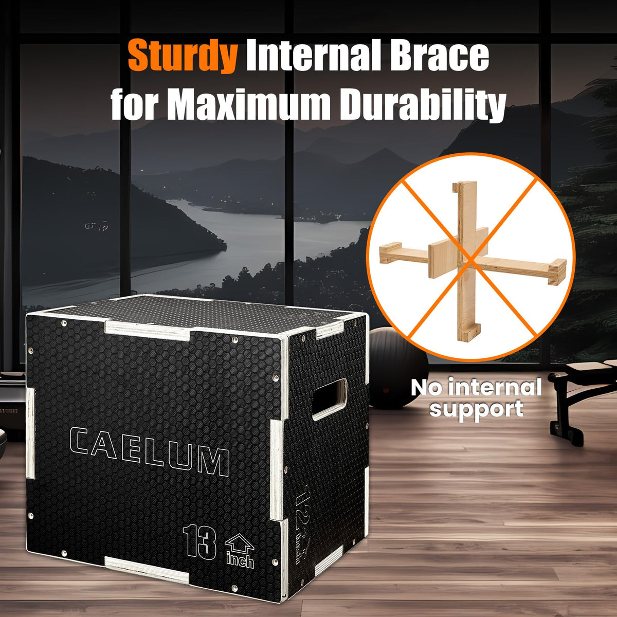 3-in-1 Non-Slip Wood Plyo Box E739