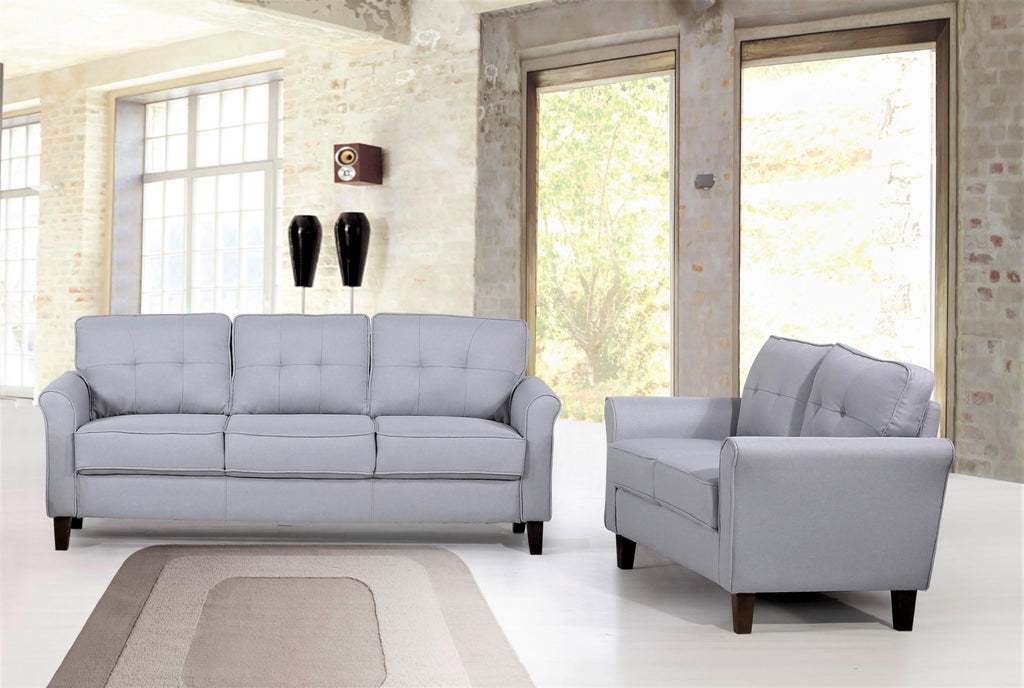 Light Gray Tufted Upholstered Loveseat Sofa H152