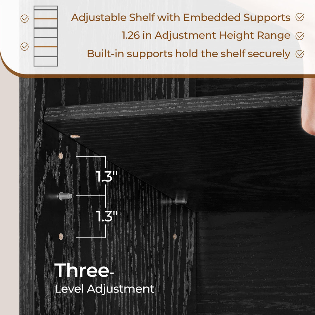 Black 7-Tier Adjustable Shelves Bookcase A5937