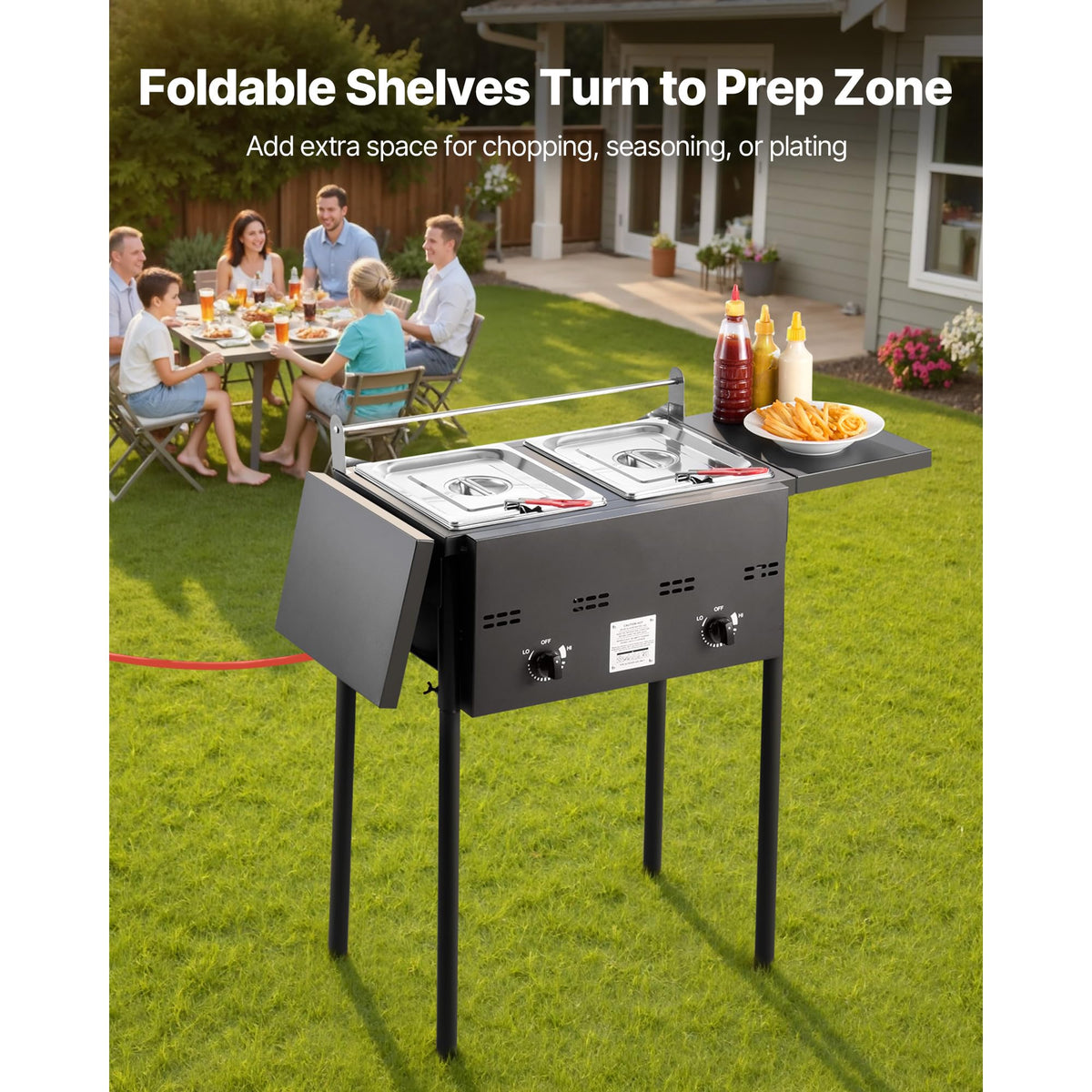 16 Qt Stainless Steel Double Burner Propane Fryer Z246