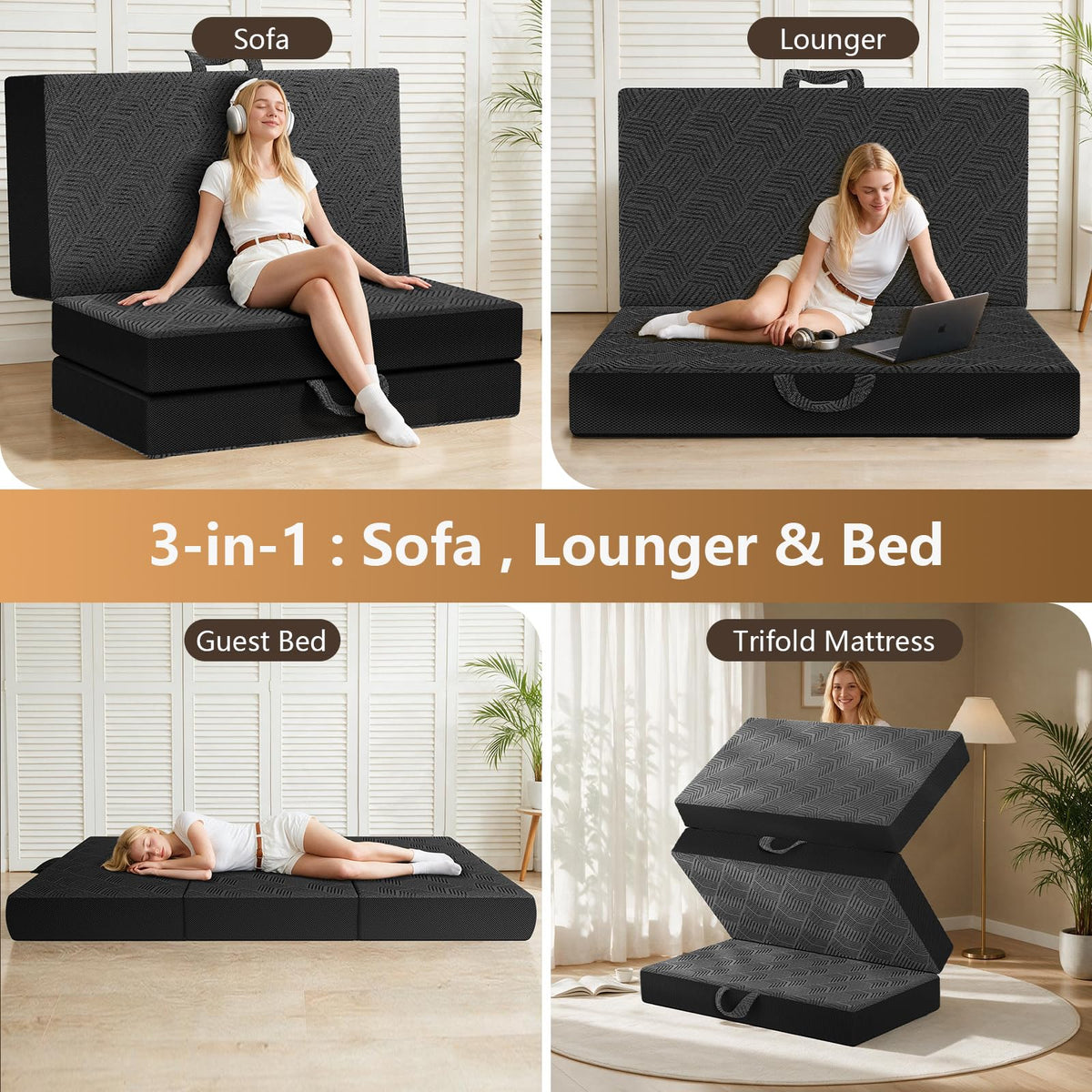 6 Inch Full Trifold Mattress N162198