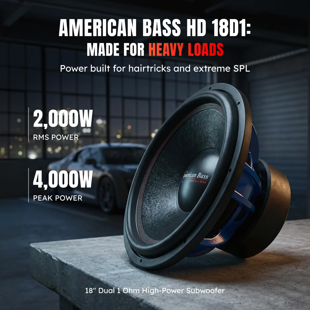 18 Inch 1 Ohm 4000 Max Watts Car Subwoofer T559939
