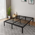 18 Inch Queen Metal Platform Bed Frame Heavy Duty Black P722274